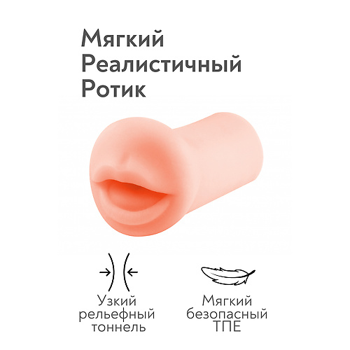 Реалистичный мастурбатор-ротик из ТПЕ  3301-02 купить в секс-шопе Сочи