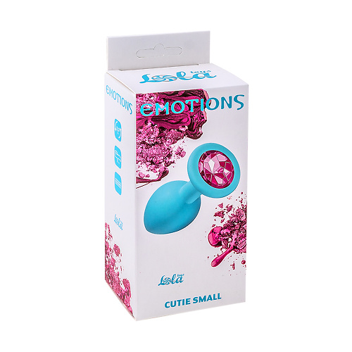 Анальная пробка Emotions Cutie Small Turquoise pink crystal Lola Toys 4011-06lola купить в секс-шопе Сочи