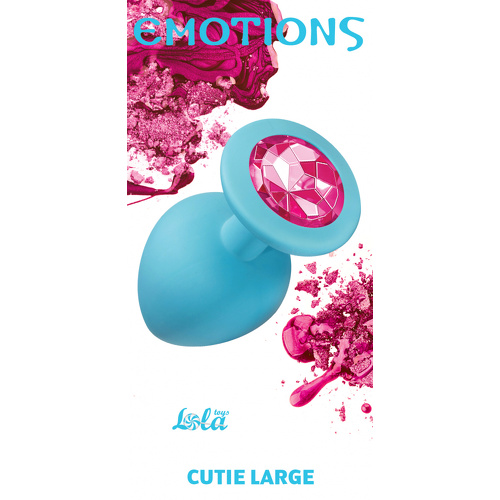 Анальная пробка Emotions Cutie Large Turquoise pink crystal Lola Toys 4013-03lola купить в секс-шопе Сочи