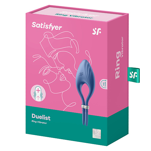 Эрекционное кольцо (Лассо) Duelist с вибрацией (синий) Satisfyer 4018430 купить в секс-шопе Сочи