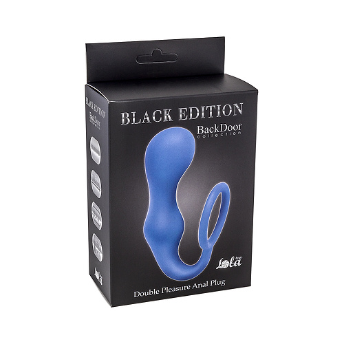Эрекционное кольцо с анальной пробкой Double Pleasure Anal Plug Blue Lola Toys 4217-03lola купить в секс-шопе Сочи