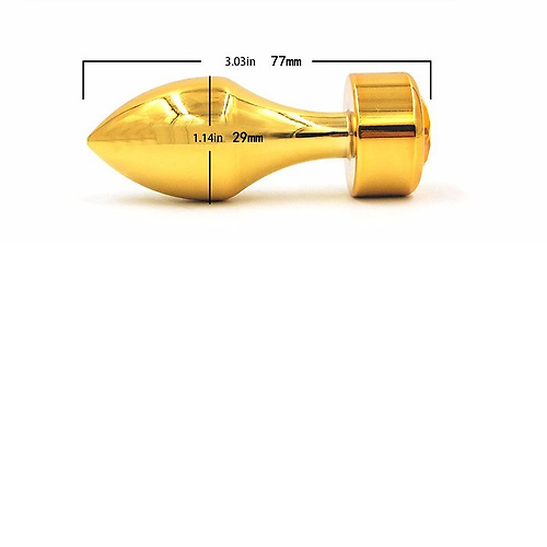 Анальная пробка металл золото с фиолетовым стразом 7,8х2,9см  47443-5mm купить в секс-шопе Сочи