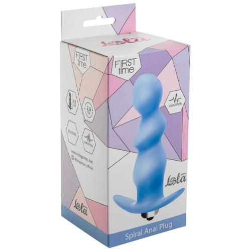Анальная пробка с вибрацией Spiral Anal Plug Blue (Батарейки ААА) Lola Toys 5008-02lola купить в секс-шопе Сочи