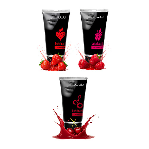 Сет съедобных лубрикантов JUJU  клубника, малина, вишня, 3х50ml JUJU 684juju купить в секс-шопе Сочи