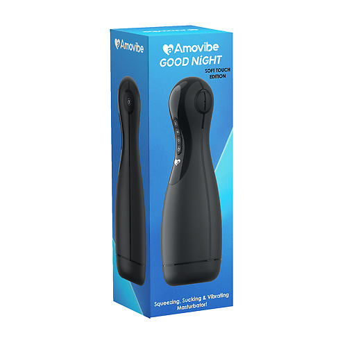 Инновационный мастурбатор Good night (soft-touch) с имитацией орального секса (черный) Amovibe am-v009 купить в секс-шопе Сочи