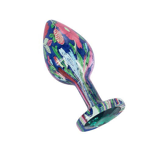 Эмалированная анальная пробка из алюминия с радужным кристаллом  ap-ak001zy-02 купить в секс-шопе Сочи