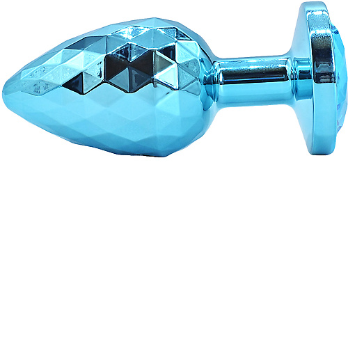 Голубая алюминивая текстурная анальная пробка Large  ap-al001d-l-b купить в секс-шопе Сочи