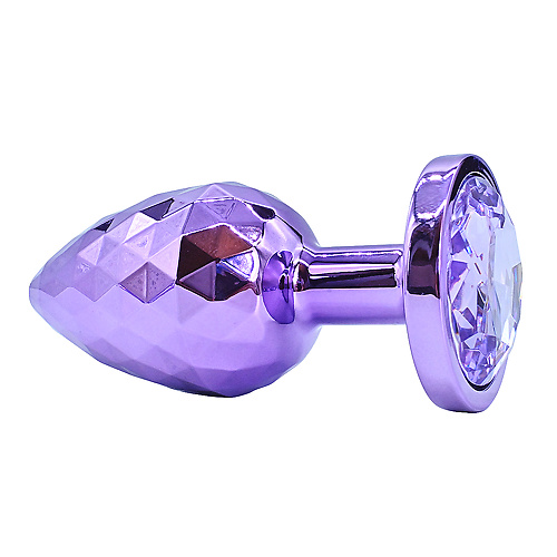 Фиолетовая алюминивая текстурная анальная пробка Large  ap-al001d-l-p купить в секс-шопе Сочи