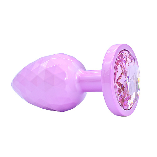 Розовая алюминивая текстурная анальная пробка Large  ap-al001d-l-r купить в секс-шопе Сочи