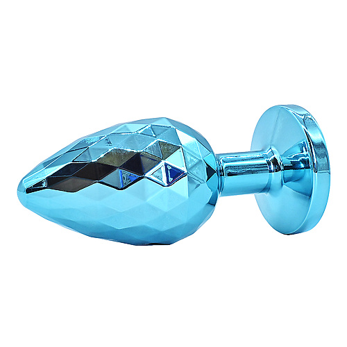 Голубая алюминивая текстурная анальная пробка Small  ap-al001d-s-b купить в секс-шопе Сочи