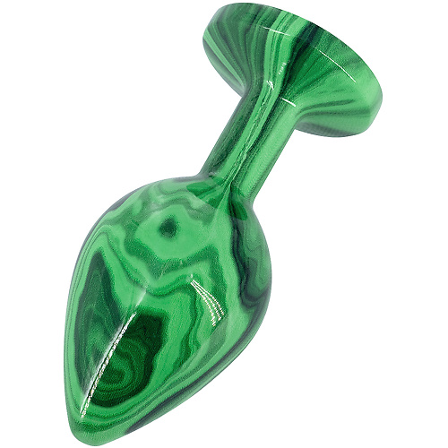 Эмалированная анальная пробка из алюминия с ярко зелёным кристаллом  ap-al001zy-07 купить в секс-шопе Сочи