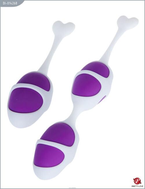 Набор шариков, 2 вида, силикон, водонепроницаемые, бело-фиолетовые  bl-014268 купить в секс-шопе Сочи