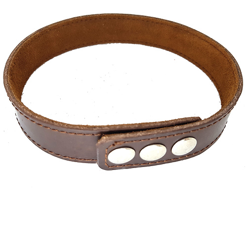 Ошейник кожаный коричневый узкий 25 мм  dm-ch-004 купить в секс-шопе Сочи