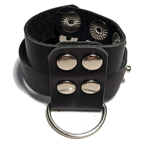 Сбруя для члена кожаная чёрная с креплением для поводка  dm-sb-003 купить в секс-шопе Сочи