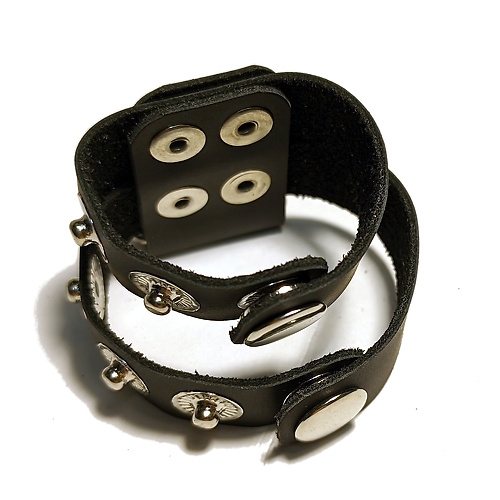 Сбруя для члена кожаная чёрная с креплением для поводка  dm-sb-003 купить в секс-шопе Сочи