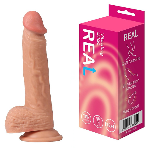 Реалистичный фаллоимитатор с функцией вибрации с дистанционным управлением 21,5 см Real rp-wbe10007 купить в секс-шопе Сочи