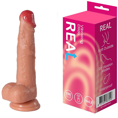 Реалистичный фаллоимитатор с функцией вибрации с дистанционным управлением 21см Real rp-wbe10042 купить в секс-шопе Сочи