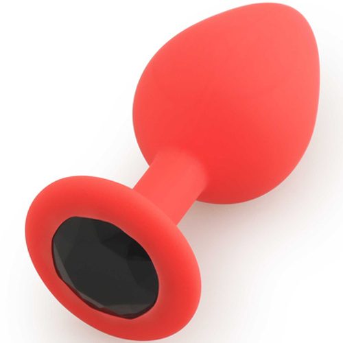 Анальная пробка Play Secrets Silicone Butt Plug Medium, красный черный Beauty Ass s39778 купить в секс-шопе Сочи