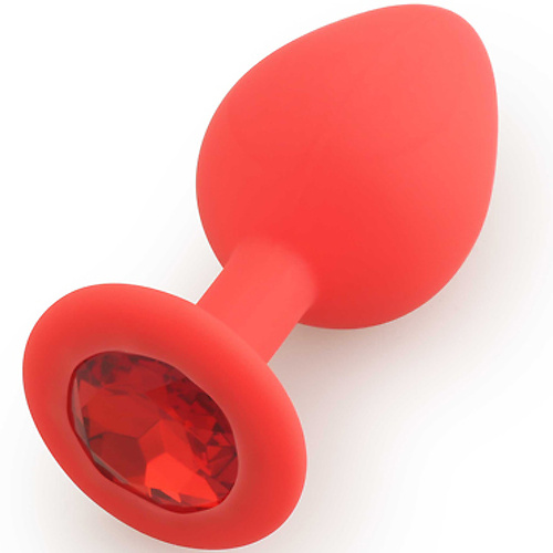 Анальная пробка со стразом Play Secrets Silicone Butt Plug Medium, красный красный Beauty Ass s39781 купить в секс-шопе Сочи