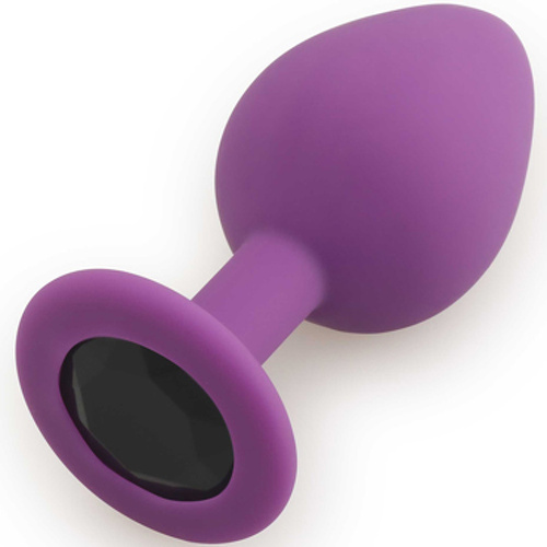 Анальная пробка Play Secrets Silicone Butt Plug Medium, фиолетовый черный  s39783 купить в секс-шопе Сочи