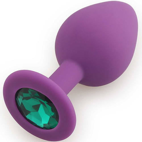 Анальная пробка со стразом Play Secrets Silicone Butt Plug Medium, фиолетовый темно-зеленый Beauty Ass s39785 купить в секс-шопе Сочи