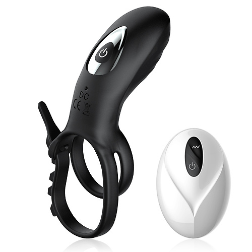 Эрекционное кольцо с вибрацией и утяжкой под мошонку на пульте ДУ  sw1005 купить в секс-шопе Сочи