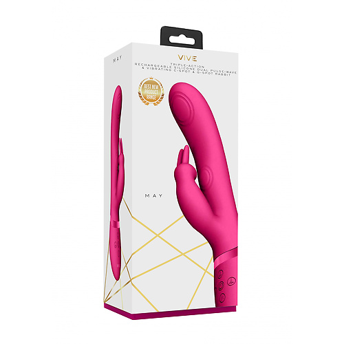 Вибромассажер May - Pulse-Wave   C-spot   G-Spot Rabbit - Pink  vive045pnk купить в секс-шопе Сочи